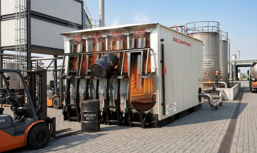 How a Bitumen Drum Decanter Melting Unit Works for Efficient Asphalt Production